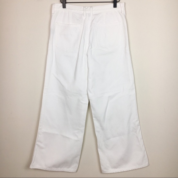 RALPH LAUREN HIGH WAISTED WHITE WIDE LEG DENIM - Picture 3 of 5